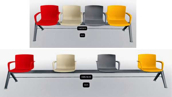 ławka do poczekalni Manila - odstępy między siedziskami